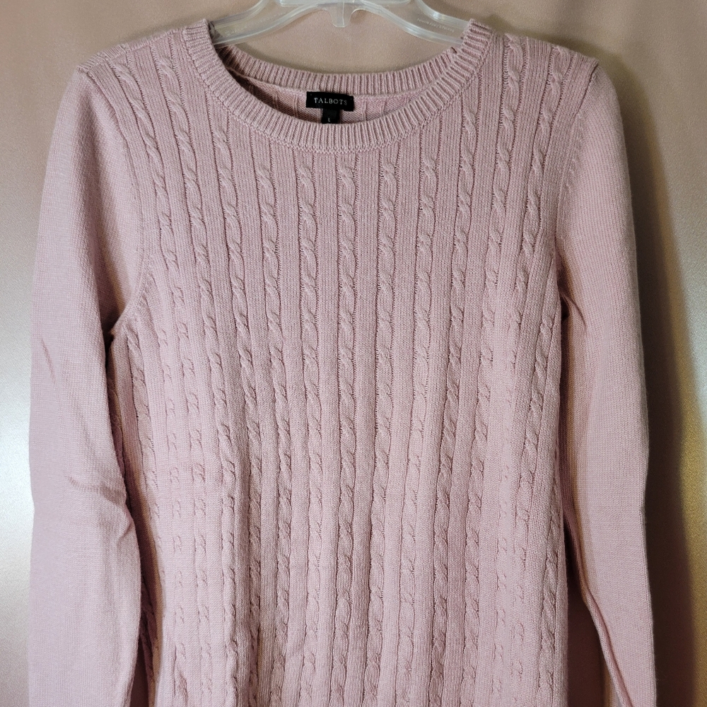 Talbots Light Pink Cable Sweater